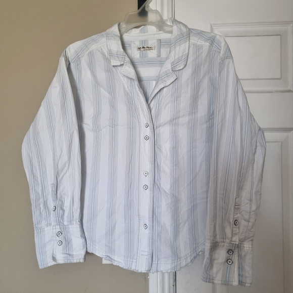 We The Free Light Blue & White Striped Button-Down Shirt - Picture 2 of 7